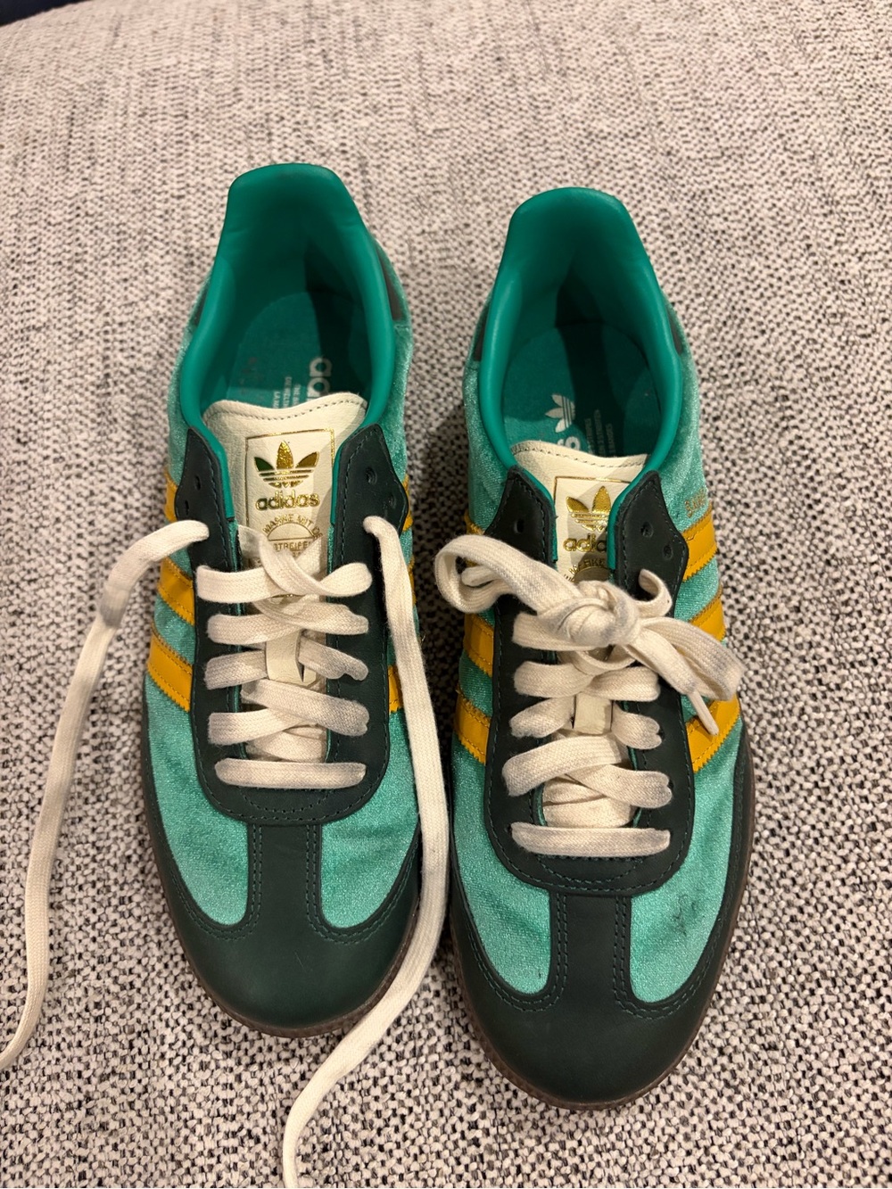 Adidas Samba OG Court Green/Preloved Yellow sneakers size 8